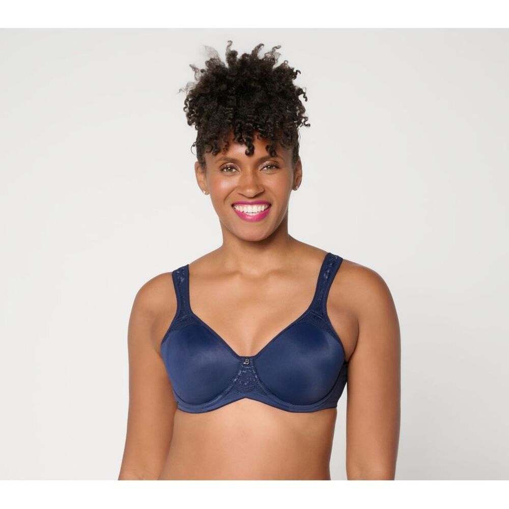 Breezies Women's Bra Sz 48D Natural Curves Lace Trim Underwire DarkGreen